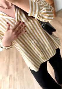 Ja Fashion Kemeja Wanita Salur Terbaru 2023 Bahan Katun Polyrayon Kekinian Kemeja Stripe Shirt Cewek