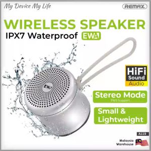 100% Original EWA A119 Mini Wireless Speaker Shocking Bass Waterproof IPX Level7 Small Size Shock & Lightweight Full Control Micro Input Ultra