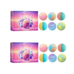6PCS Colorful Bath Balls Gift Set Deep Moisturizing Skin Exfoliating Reduce Dryness Cheerful Scent Relax Spa Bath Flavor Balls
