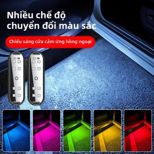 Đèn LED Cửa Xe Đón Ánh Sáng Có Điều Khiển Từ Tính Sạc USB Tự Động Mở An Toàn Chống Va Chạm Đèn Tín Hiệu Khẩn Cấp Cho Xe