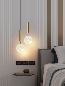 Designer Single Double Head Bedside Small Chandelier Luxury Hotel Room Iron Art Pendant Light Nordic Style Bedroom Lighting