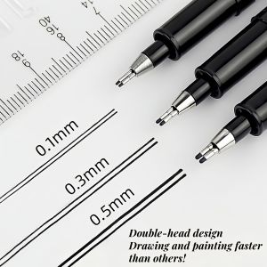 Double-line gel pen sizes 0.1 0.3 and 0.5 mm suitable for architectural design exams sketching and art painting an essentia