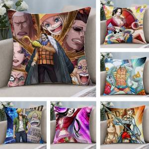 Bandai | One Piece Kaido Beast Pirates Anime Plush Pillow Cover Soft Short Plush Cushion Cover For Sofa Bedroom Home Decor Gift