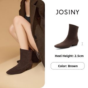 Josiny | Stretchy Fashion Boot Low Heel Short Boot