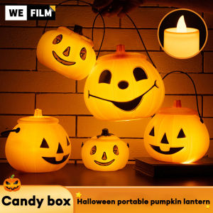 WEFILM Halloween Pumpkin Lantern Halloween Handheld Pumpkin Bucket Candy Can Ghost Festival