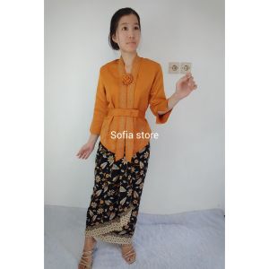 Atasan Saja Kebaya Kutubaru Bordir Remaja Dewasa Rihanna Warna Kuning Model Bali Kartini