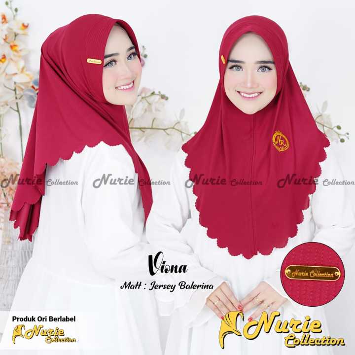Viona nurie jilbab instan bergo daily harian premium lc gelombang model