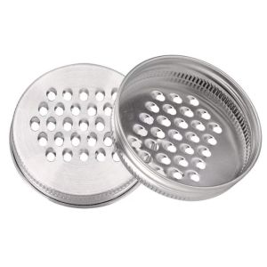 2Pcs 86mm Mason Jar Grater Lid Stainless Steel Regular Mouth 2-in-1 Mason Jar Shredder Cap Canning Jar Cheese Spice Zester Lid