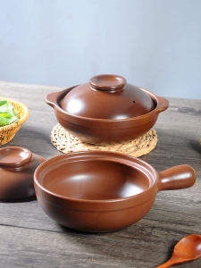 High Temperature Resistant Ceramic Sand Pot for Rice Noodles Commercial Use Gas Stove Non-Crack Stove Top Cooking Rice Pots