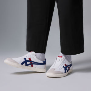 Original Tiger Shoes Classic Vintage White/blue/red Mens and Womens Canvas Non-slip Wear-resistant Lazy Shoes Comfortable Breathable Fashion Casual Sneakers 1183C129-100