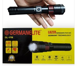 German torch light ( maid in Germany) Lazer Zooming LED Rechargeable Flash Light (Torch light) Long range power light4000mah German technology Zooming LED Rechargeable Flash LightLong lasting