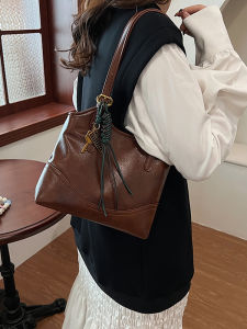 Túi Tote Da Dầu Retro Xuân Hè Cho Nữ Túi Đeo Vai Thường Ngày Túi Xách Túi Đi Làm Túi Tote Da PU Màu Trơn Túi Tote Thời Trang