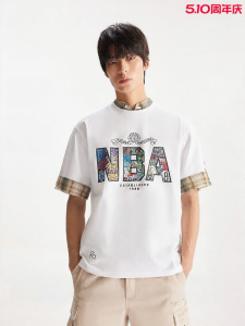 Jack Jones | NBA Collaboration Printed and Embroidered Mens T-shirt