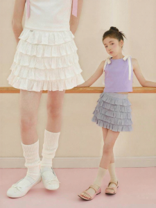 LOVESASAKIDS | Pleated Seamless Waistband Spring Sweet Cake Skirt Pants