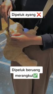 Tas Boneka Merangkul & Tas Selempang Bahan Bulu Korea untuk Anak