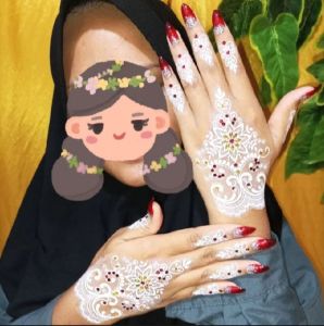 Henna sticker Henna tempel 1 lembar sudah bisa untuk kanan kiri FREE LEM KULIT free gliter free manik manik