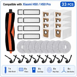 Accessories For ( Xiaomi Robot Vacuum H50 / H50 Pro ) Vacuum Cleaner Parts Main Side Brush HEPA Filter Mop Cloth Dust Bag
