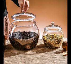 Round Clear Airtight Storage Jar Food-Grade Container with Lid Dustproof Organizer for Rice Flour Grains & Dry Goods
