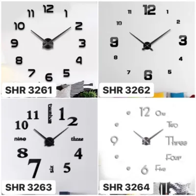 JAM DINDING TEMPEL DIY ANALOG DEKORASI 3D SILENT MODERN CLOCK