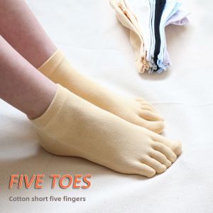 5 Socks Toe Socks All Cotton Pure Cotton Womens Socks Summer Autumn Short Business Sweat-Absorbent Finger Toe Socks Japanese Cos