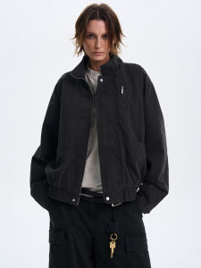 MADWITCH | Áo Khoác Harrington Vintage Dài Ngắn Phong Cách Oversized