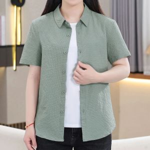 Mens Slim Fit Short Sleeve Shirt Breathable Thin Summer Cool Top Pure Color Half Sleeve Loose Comfortable Versatile Summer Shirt