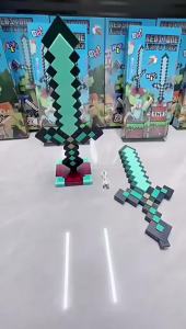 14 Color Minecraft Diamond Sword Model Childrens Toy Bedroom Environment Decorative Light Luminous Toy Childrens Game
