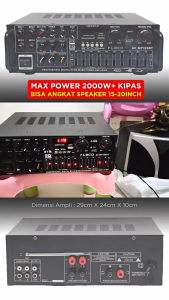 Sunbuck Bluetooth EQ Audio Amplifier Karaoke Home Theater FM Radio 2000W - AV-326BT