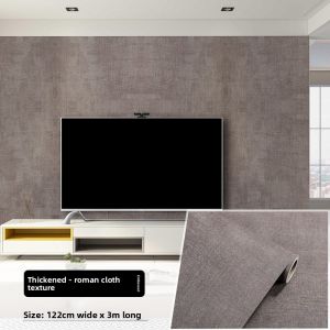 KEERMAN | Thickened Linen Gray Decorative Wall Sticker