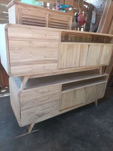 Meja TV retro sliding murah terbaru