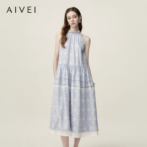 AIVEI | Resort Style Halter Neck Print Dress