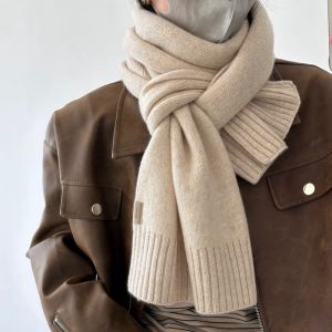 Love It at a Glance ~ Pure Wool Knit Heattech Scarf Beige Brown Couple Scarf Soft Glutinous Winter