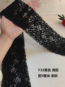 Vải Trang Trí Quần Áo Viền Ren Đen Rộng 9cm Viền Quần Áo Tay Áo Viền Ren Viền Trang Trí DIY May Vá Gia Đình Trung Quốc Đại Lục