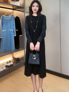 Elegant Chinese National Style Floral Print Long Dress Womens Spring 2024 New Arrival High-End A-Line Midi Dress