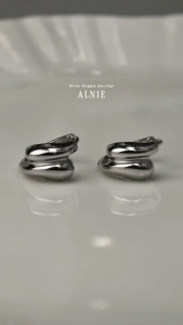 HB Jewelry ALNIE Silver Water Drop Huggie Earrings for Women Non Tarnish Hypoallergenic Non Fading Elegant Minimalist Everyday Wear Fashion Jewelry Lightweight Earrings Stylish Accessory