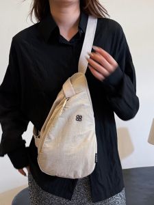 Waterproof Lightweight Crossbody Bag Female 2024 New Chest Bag Japanese and Korean Minimalist Style Leisure Sports Waist Bag Small Shoulder Bag