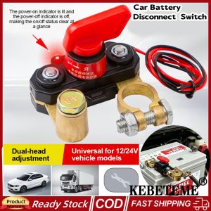 (SHIP IN 12H) Pure Copper Car Battery Disconnect Switch with Indicator Light 12V/24V Battery Cut-off Anti-leakage Switch for Car Truck RV