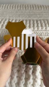 (BOX ONLY 10pcs) Gold Hex Box Chocolate Coklat Halal Doorgift Wedding Corporate Event Party Favours