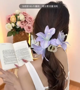 Hair Accessories Lily Flower Hair Clip Women Beach Hair Clamp Beautiful Shark Clip