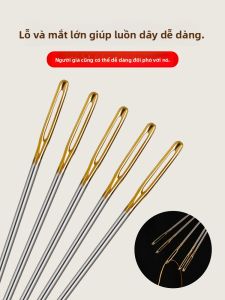 Large Eye Hand Embroidery Needle with Gold Tip
