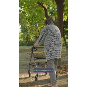 6ระดับ รุ่น H-RT965LH-1 รถเข็นพยุงเดิน เบรคมือ 2ล้อหลัง มีตะกร้าใส่ของ ระบบเบรคมือ พับเก็บได้ รับประกัน 6 เดือน