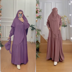 BISA COD TERBARU!! One Set Gamis Syari Kode TIANI Bahan Kringkel Premium By Ory AjeZas Collection