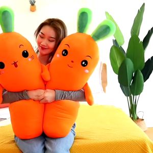 40/60/80cm Carrot Rabbit Plush Toy Creative Cute Long Carrot Pillow Doll Plushie Carrot Stuffed Toy Sleeping Pillow Doll
