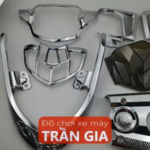 Combo full phụ kiện gắn xe Sirius Fi năm 2022 2023 ốp trang trí đầy đủ xe Sirius phun xăng điện tử đời mới nhất xi inox