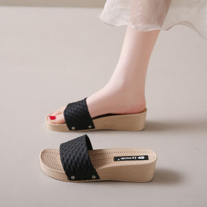 Thick Heel Sandals Women Summer Outdoor Vacation Beach Shoes Anti-Slip Casual Outdoor High Heel Flat Sandals Ladies
