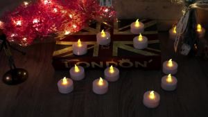 12/24 Pack Warm Yellow LED Flameless Flickering Tea Light Candles Battery Powered Perfect For Wedding Festival Xmas Decor 