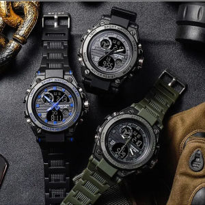 SANDA 739 Watches Men Military Army Mens Watch Waterproof Sport Wristwatch Dual Display Quartz Watch Male Relogio Masculino