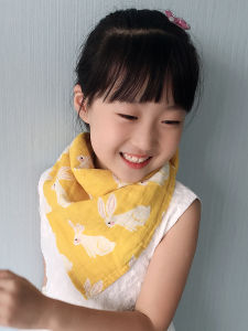 ผ้าพันคอสามเหลี่ยมผ้าฝ้ายแท้สำหรับเด็ก ผ้ากันเปื้อนสำหรับฤดูใบไม้ร่วงและฤดูหนาว ผ้าพันคอสำหรับเด็กชายและเด็กหญิง ผ้าพันคอสำหรับหัว