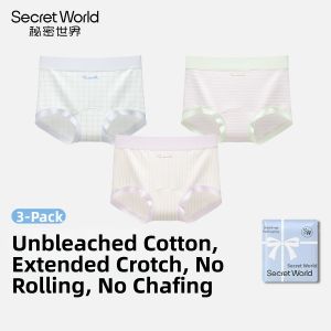 Secret World | Cotton Crotch Antimicrobial Breathable Mid-rise Panties