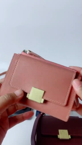 Korean Small PU three-fold wallet Mini Wallet Coin Purse Zipper Wallet
